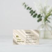 Katze auf der White Satin Business Card Visitenkarte (Stehend Vorderseite)