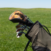 Katze auf Dock bei Sonnenuntergangs-Monogramm Golf Headcover (In SItu)
