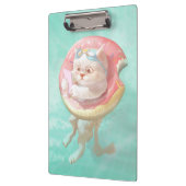 Katze auf Donut Pool Floating Klemmbrett (Links)