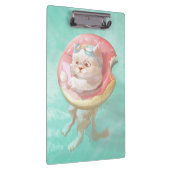 Katze auf Donut Pool Floating Klemmbrett (Rechts)