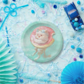Katze auf Donut Pool Floating Pappteller (Party)