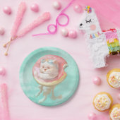 Katze auf Donut Pool Floating Pappteller (Party)