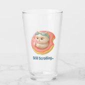 Katze auf Donut-Pool-Schwimmkörper Glas (Vorderseite)