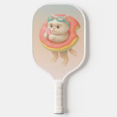 Katze auf Donut-Schwimmfloat Pickleball Schläger (Vorderseite)