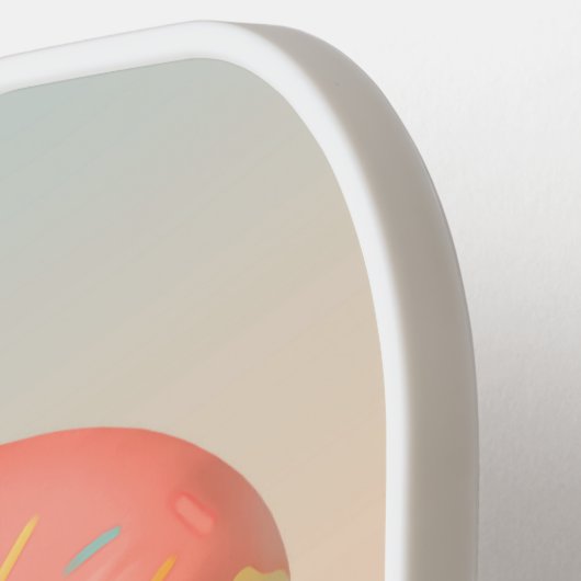 Katze auf Donut-Schwimmfloat Pickleball Schläger (Linke Seite)