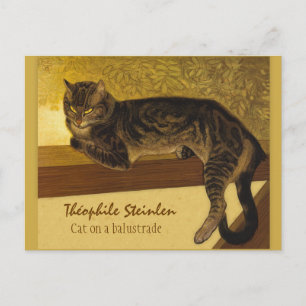Katze auf einem Balustrade CC0102 Théophile Steinl Postkarte