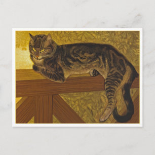 Katze auf einem Balustrade von Steinlen Postkarte