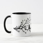 Katze auf einem Baum - Silhouette Tasse (Links)