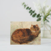 Katze auf einem Cushion Henriëtte Ronner-Knip Postkarte (Stehend Vorderseite)
