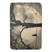 Katze auf einem Draht Vollmond Badematte (Vorderseite Vertikal)