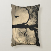 Katze auf einem Draht Vollmond Dekokissen (Vorderseite(Vertikal))