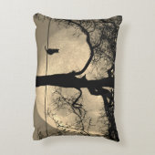 Katze auf einem Draht Vollmond Dekokissen (Rückseite(Vertikal))