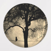 Katze auf einem Draht Vollmond Etiketten (Design 2)