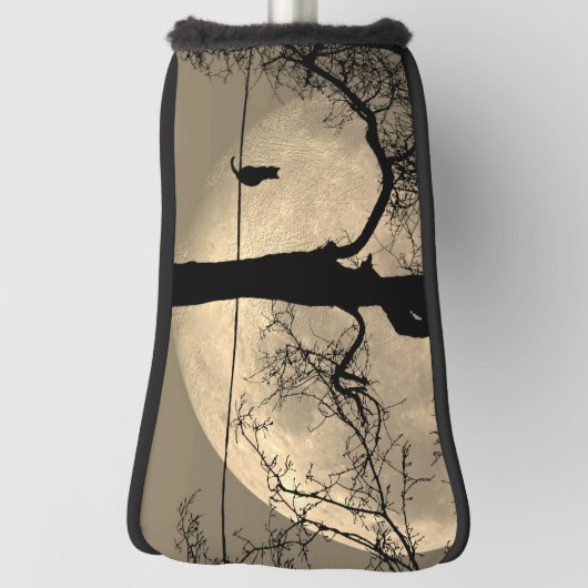 Katze auf einem Draht Vollmond Golf Headcover (Rotieren 90)