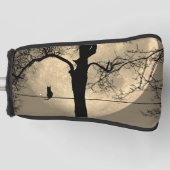 Katze auf einem Draht Vollmond Golf Headcover (Vorderseite)