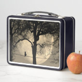 Katze auf einem Draht Vollmond Metall Brotdose (Beispiel)