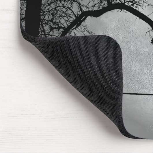 Katze auf einem Draht Vollmond Mousepad (Ecke)