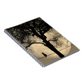 Katze auf einem Draht Vollmond Notizblock (Rechte Seite)