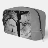 Katze auf einem Draht, Vollmond Persönlicher Name Waschbeutel (Rechte Ecke)