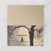 Katze auf einem Draht Vollmond Platzkarte (Außenseite Aufgefaltet)