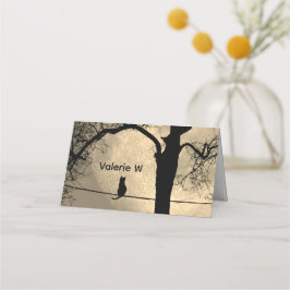 Katze auf einem Draht Vollmond Platzkarte