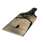 Katze auf einem Draht Vollmond Schneidebrett (Ecke)