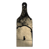 Katze auf einem Draht Vollmond Schneidebrett (Vorderseite)