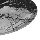 Katze auf einem Draht Vollmond Schneidebrett (Ecke)