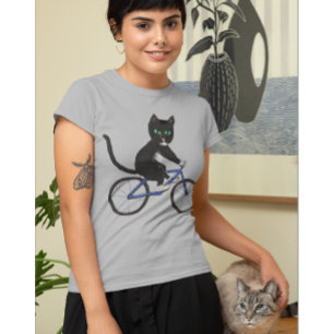Katze auf einem Fahrrad Katzen auf Fahrrädern Smok T-Shirt