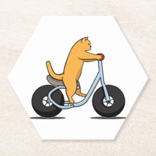 Katze auf einem Fahrrad Lustiger Katzenliebhaber u Untersetzer
