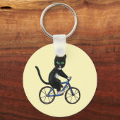 Katze auf einem Fahrrad Schlüsselring Katzenliebha Schlüsselanhänger (Vorderseite)