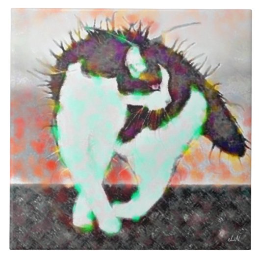 Katze auf einem heißen Zinn-Dach Fliese (Vorderseite)