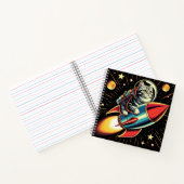 Katze auf einem Raketenheft! Notizblock (Innenseite)