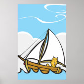 Katze auf einem Segel-Poster Poster (Vorne)
