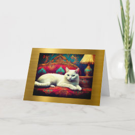 Katze auf einem Set, Brunnen-Karte holen Karte