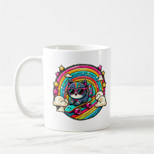 Katze auf einem Skateboard-Baby Kaffeetasse
