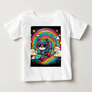 Katze auf einem Skateboard Baby T-shirt