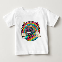 Katze auf einem Skateboard Baby T-shirt