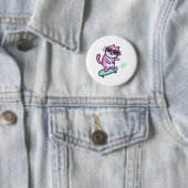 KATZE AUF EINEM SKATEBOARD BUTTON (Beispiel)