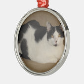 Katze auf einem Sofa Ornament Aus Metall (Links)