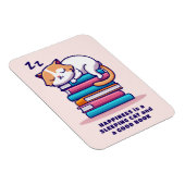 Katze auf einem Stapel Bücher Niedlich Personalisi Magnet (Rechte Seite)