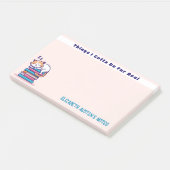 Katze auf einem Stapel Bücher Niedliche Personalis Post-it Klebezettel (angewinkelt)