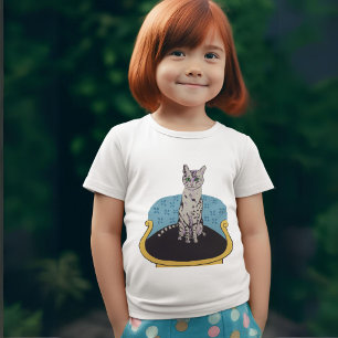 Katze auf einem Stuhl T - Shirt Katzenliebhaber Ge