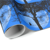 Katze auf einem Wirt Blue Moon Geschenkpapier (Rolleneckpunkt)