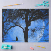 Katze auf einem Wirt Blue Moon Seidenpapier (Basteln)