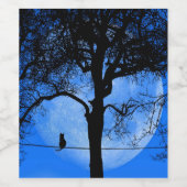 Katze auf einem Wirt Blue Moon Weinetikett (Einzelnes Label)