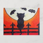Katze auf einem Zaun in den Mondbädern Postkarte (Vorderseite)
