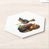 Katze auf einen Besen zu Halloween. Klassischer T  Untersetzer (angewinkelt)