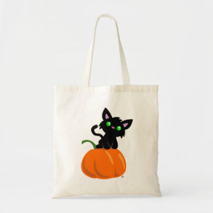 Katze auf einer Kürbis-Taschen-Tasche Tragetasche