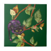 Katze auf einer Niederlassung Fliese (Vorderseite)